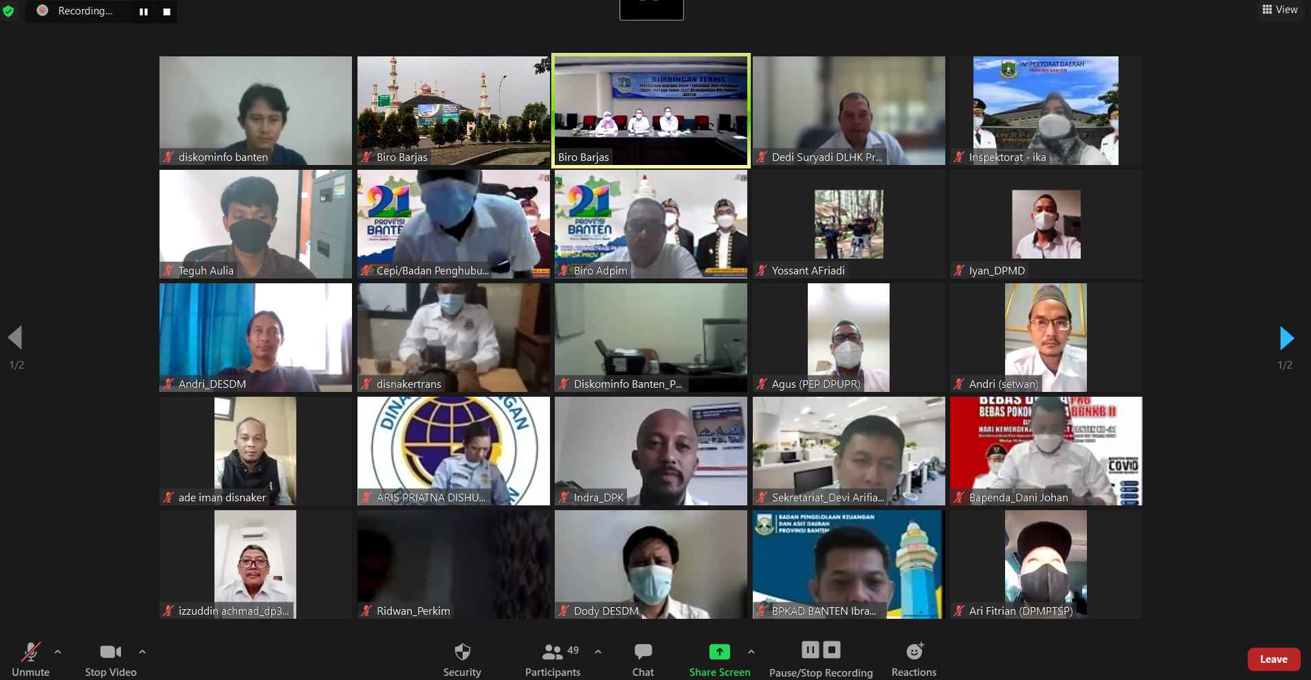 Bimbingan Teknis Penyusunan Rencana Umum Pengadaan (RUP) Perubahan Tahun 2021 dan Tahun 2022 di Lingkungan OPD Provinsi Banten