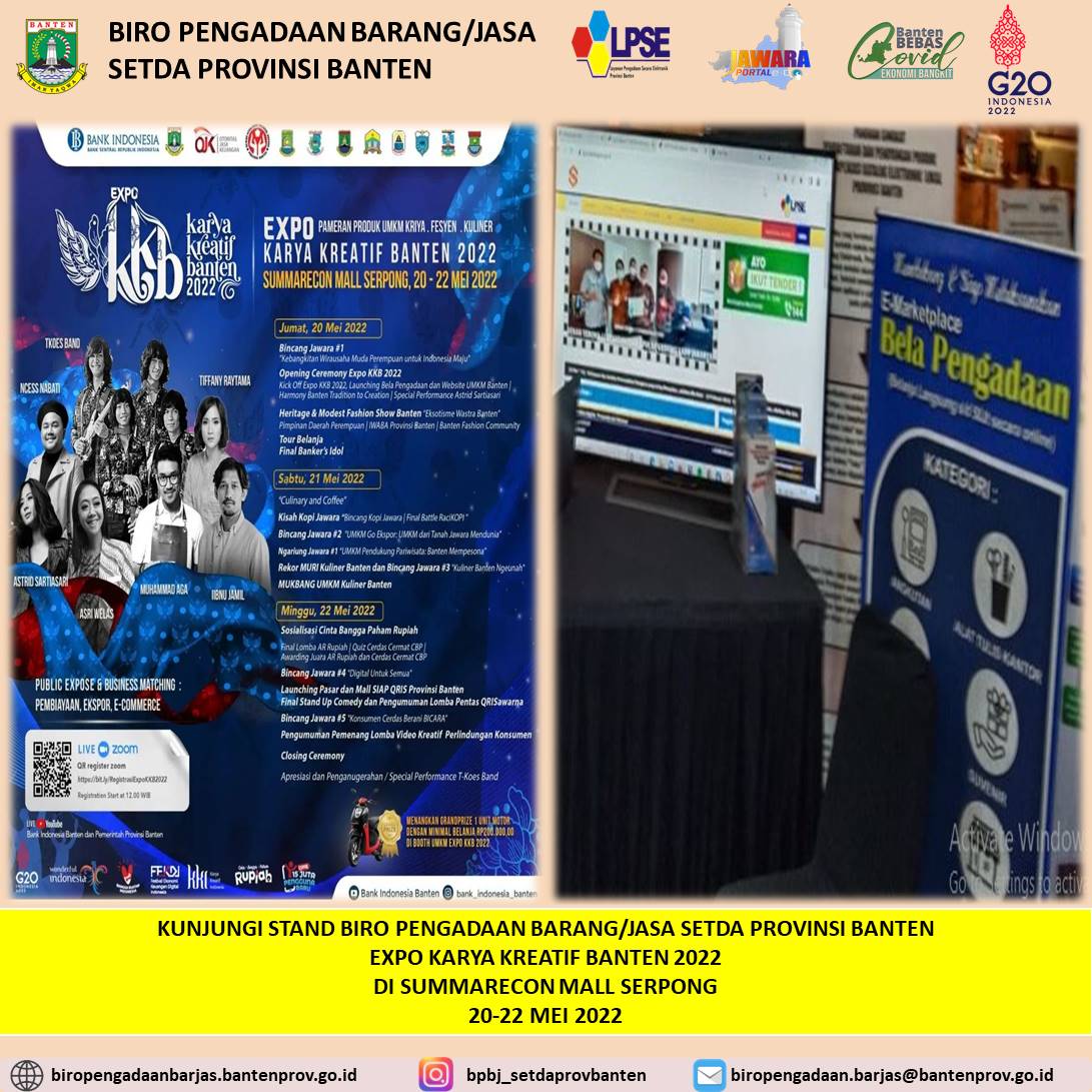 Expo Karya Kreatif Banten 2022, Summarecon Mall Serpong, Kabupaten Tangerang, 20-22 Mei 2022.
